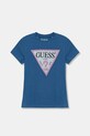 Guess t-shirt dziecięcy z elastanem niebieski J2YI51.K6YW1.PPYX