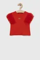 czerwony Guess t-shirt dziecięcy Dziewczęcy