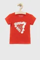 rdeča Otroška kratka majica Guess Dekliški