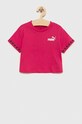Puma t-shirt bawełniany dziecięcy PUMA POWER Tape Tee G 67354464.PPYX różowy SS23