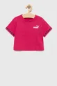 Παιδικό βαμβακερό μπλουζάκι Puma PUMA POWER Tape Tee G ροζ