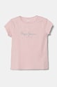 Детская футболка Pepe Jeans с эластаном розовый PG502924