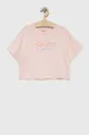 розовый Детская хлопковая футболка Pepe Jeans Non-denim Для девочек