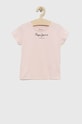 Pepe Jeans t-shirt bawełniany dziecięcy nadruk różowy PG502960