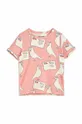 różowy Mini Rodini t-shirt dziecięcy Dziewczęcy