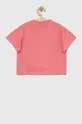 Детская хлопковая футболка Guess розовый