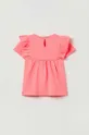 Παιδικό βαμβακερό μπλουζάκι OVS ροζ