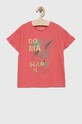 Guess t-shirt dziecięcy z elastanem różowy J3GI03.K6YW1.PPYX