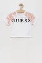 λευκό Παιδικό βαμβακερό μπλουζάκι Guess Για κορίτσια