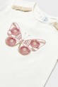 Dziewczynka Mayoral t-shirt bawełniany niemowlęcy 1008.4F.BABY.G beżowy
