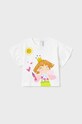 Mayoral t-shirt bawełniany niemowlęcy nadruk biały 1010.4H.BABY