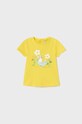 Mayoral t-shirt bawełniany dziecięcy nadruk żółty 1013.4N.BABY