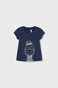 Mayoral t-shirt bawełniany dziecięcy nadruk granatowy 1013.4N.BABY
