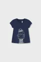 темно-синій Дитяча бавовняна футболка Mayoral Для дівчаток
