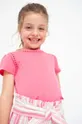 Mayoral t-shirt bawełniany dziecięcy różowy