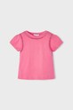Mayoral t-shirt bawełniany dziecięcy różowy 3057.6D.MINI