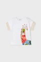 Παιδικό βαμβακερό μπλουζάκι Mayoral λευκό