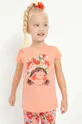 pomarańczowy Mayoral t-shirt bawełniany dziecięcy Dziewczęcy