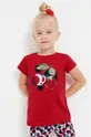 czerwony Mayoral t-shirt bawełniany dziecięcy Dziewczęcy