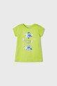Mayoral t-shirt bawełniany dziecięcy 3070.6P.MINI zielony SS23