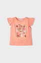 Mayoral t-shirt bawełniany dziecięcy nadruk pomarańczowy 3076.6H.MINI