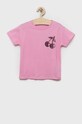 United Colors of Benetton t-shirt bawełniany dziecięcy nadruk różowy 3096C10AS.G.SEASONAL