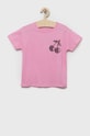 United Colors of Benetton t-shirt bawełniany dziecięcy nadruk różowy 3096C10AS.G.SEASONAL