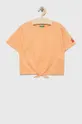 narancssárga United Colors of Benetton gyerek pamut póló Lány