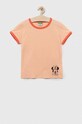 Otroška bombažna kratka majica United Colors of Benetton Okrogel oranžna 3096C10EF.G.SEASONAL