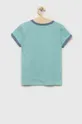 Дитяча бавовняна футболка United Colors of Benetton бірюзовий
