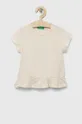 бежевий Дитяча футболка United Colors of Benetton Для дівчаток