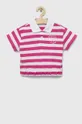rózsaszín United Colors of Benetton gyerek pamut póló Lány