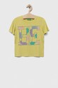 Παιδικό μπλουζάκι United Colors of Benetton στάμπα πράσινο 398BC10BY.G.SEASONAL