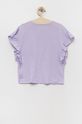 United Colors of Benetton t-shirt z domieszką lnu 3F4JC10BG.G.SEASONAL fioletowy SS23