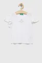 bijela Majica kratkih rukava s dodatkom lana United Colors of Benetton Za djevojčice