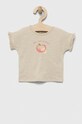 United Colors of Benetton tricou din bumbac pentru bebelusi print bej 3F93A102I.W.SEASONAL
