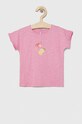 Pamučna majica kratkih rukava za bebe United Colors of Benetton pamuk ljubičasta 3F93A102I.W.SEASONAL