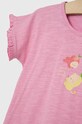 Djevojčice Pamučna majica kratkih rukava za bebe United Colors of Benetton 3F93A102I.W.SEASONAL ljubičasta