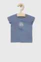 μπλε Μωρό βαμβακερό μπλουζάκι United Colors of Benetton Για κορίτσια