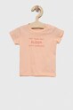United Colors of Benetton t-shirt bawełniany niemowlęcy nadruk pomarańczowy 3I1XA102N.W.SEASONAL