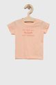 brzoskwiniowy United Colors of Benetton t-shirt bawełniany niemowlęcy Dziewczęcy