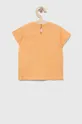 Pamučna majica kratkih rukava za bebe United Colors of Benetton narančasta