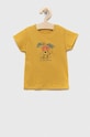 Бавовняна футболка для немовлят United Colors of Benetton бавовна жовтий 3I1XA102V.W.SEASONAL