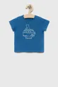 modra Otroška bombažna majica United Colors of Benetton Dekliški