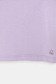 Девочка Детская хлопковая футболка United Colors of Benetton 3I1XG106Y.P.SEASONAL фиолетовой