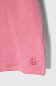 Dziewczynka United Colors of Benetton t-shirt bawełniany dziecięcy 3I1XG106Y.P.SEASONAL różowy
