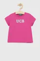 фіолетовий Дитяча бавовняна футболка United Colors of Benetton Для дівчаток