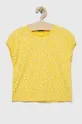 rumena Otroška bombažna kratka majica United Colors of Benetton Dekliški