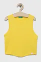 жовтий Дитячий бавовняний топ United Colors of Benetton Для дівчаток