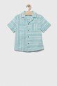Детская хлопковая рубашка United Colors of Benetton узор бирюзовый 5JKCCQ01J.G.SEASONAL